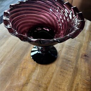 Vintage Purple Glass Art Bowl